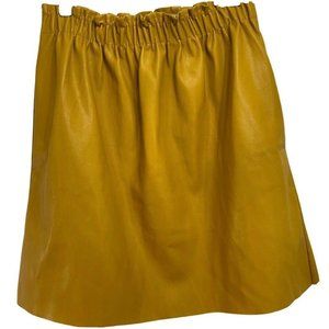 Zara Skirt Faux Leather Medium Tan Elastic Waist